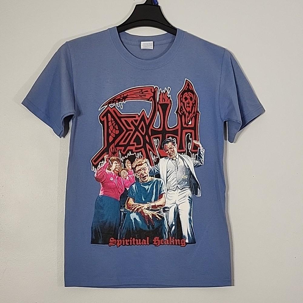 DEATH Spiritual Healing S SMALL T-Shirt Blue Mens Band Logo Unisex T-Shirt L