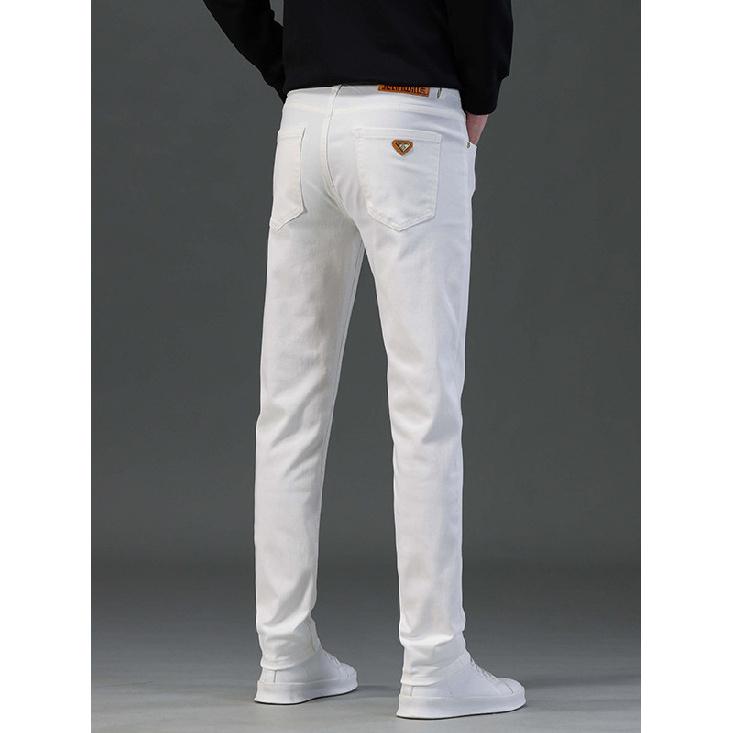 

Черные джинсы мужские весенне-летние прямые облегающие эластичные мужские брюки 40 белый