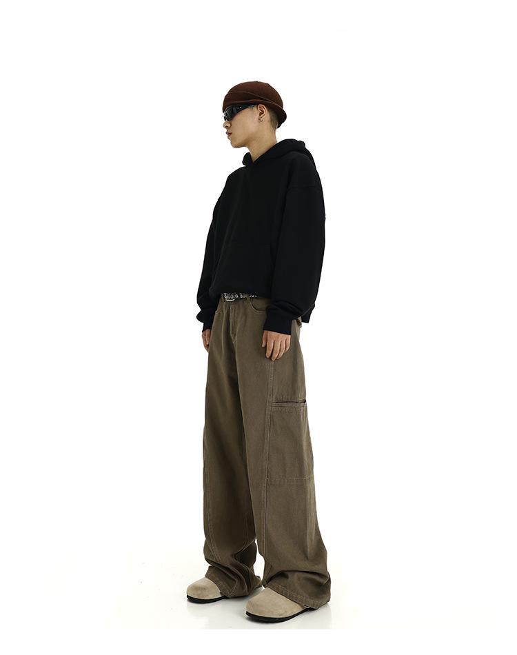Maillard Retro Braun Stich Unisex Latzhose - Lässige Nischendesign Jeans