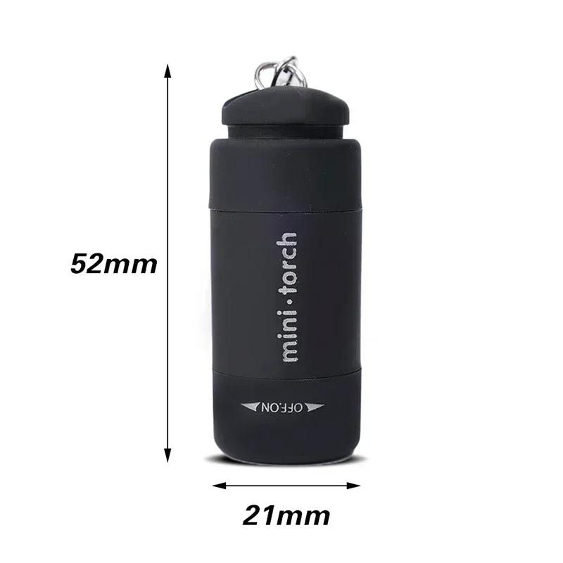 Mini Keychain Flashlight Portable Pocket Torch USB Rechargeable LED Lamp for Outdoor Camping Lantern Waterproof Keychain Light