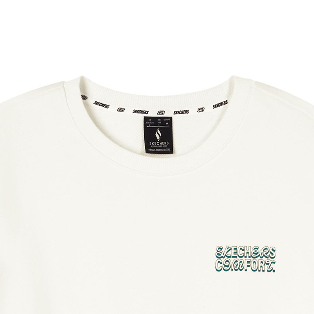 Skechers Sports League Series Pullover Comfortable Warm Crewneck Sweatshirt Men sweatshirt Cotton-Candy-White L424U099-0074
