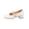 Summer new Mary Jane shoes fashionable retro versatile thick heel light mouth square head soft sole high heel small single shoes