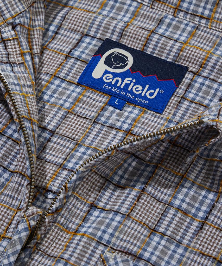 Penfield Washed Pattern Zip-Up Shirt Blue_Fs1Wj07U