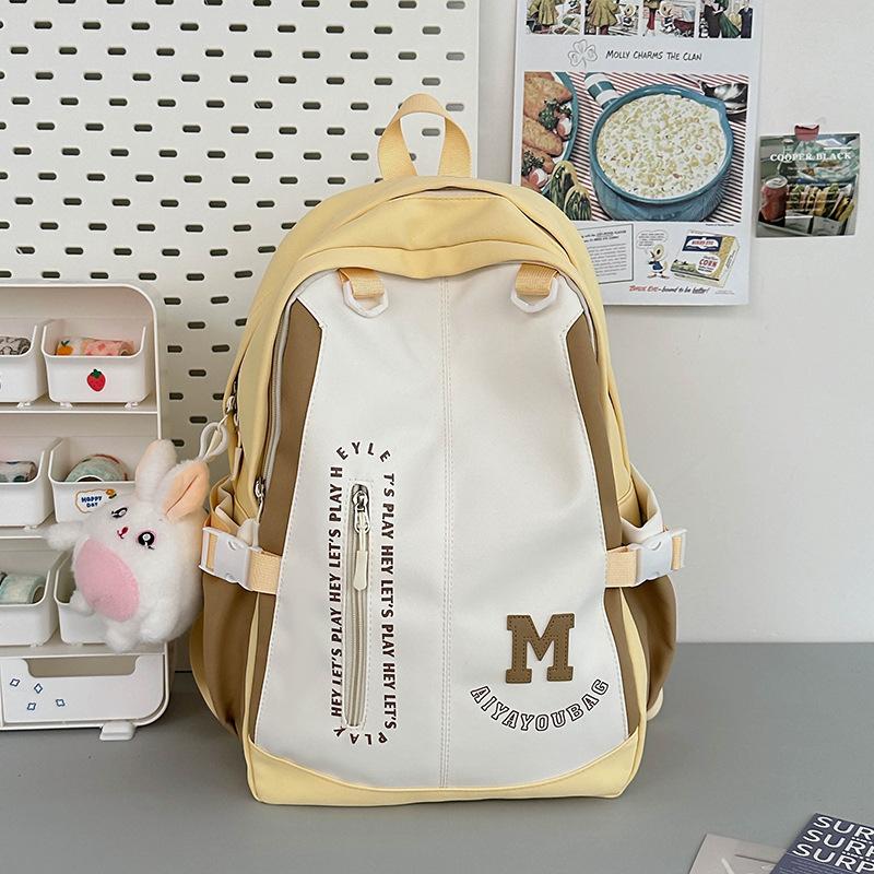 School Bag New Casual Backpack Popular Fashion Versatile Backpack Large Capacity with Pendant Chinese College Student School Bag Tide