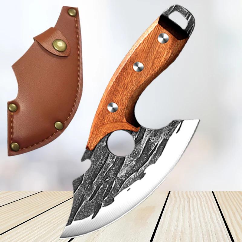 

Multi-purpose Stainless Steel Kitchen Knife Chef s Knife Fish Scale BBQ Meat Cutting Knife Wooden Handle Kitchen Accessories