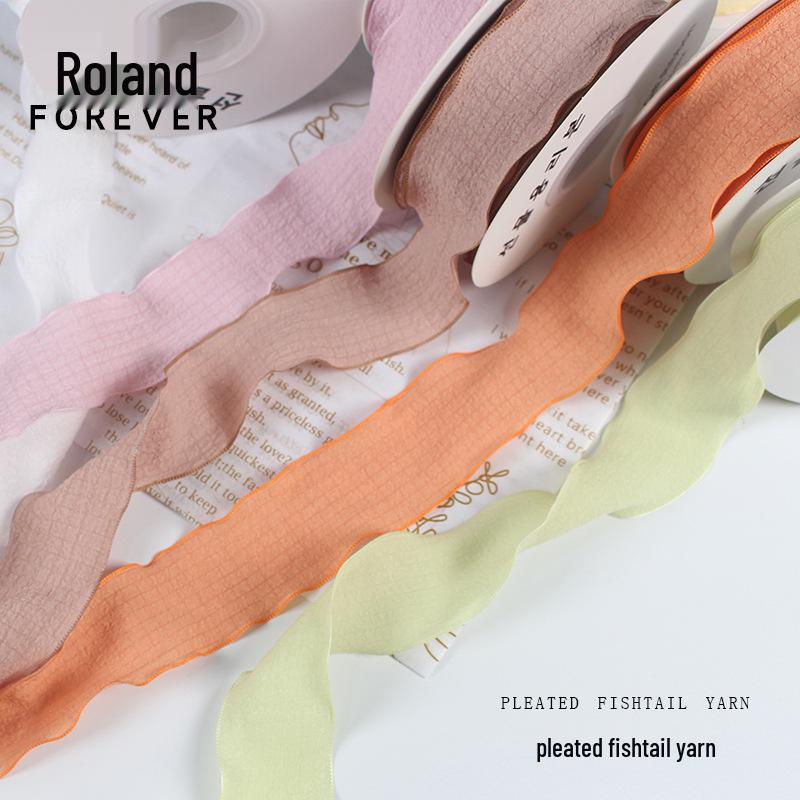 2.5cm Pleated Lace Fishtail Organza Ruffle Ribbon for DIY Gift Decoration