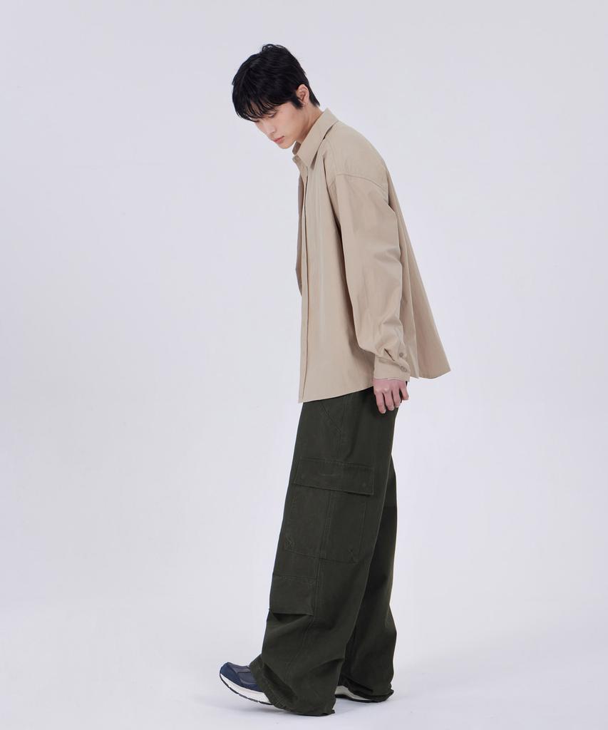 GLW Washed Pocket Parachute Cargo Pants Khaki