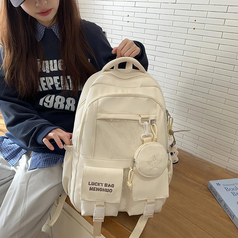 College style color matching large-capacity student schoolbag junior high school student Korean version casual backpack