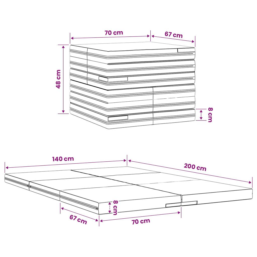 Folding Sofa Bed 140 x 67 x 45 cm Pink