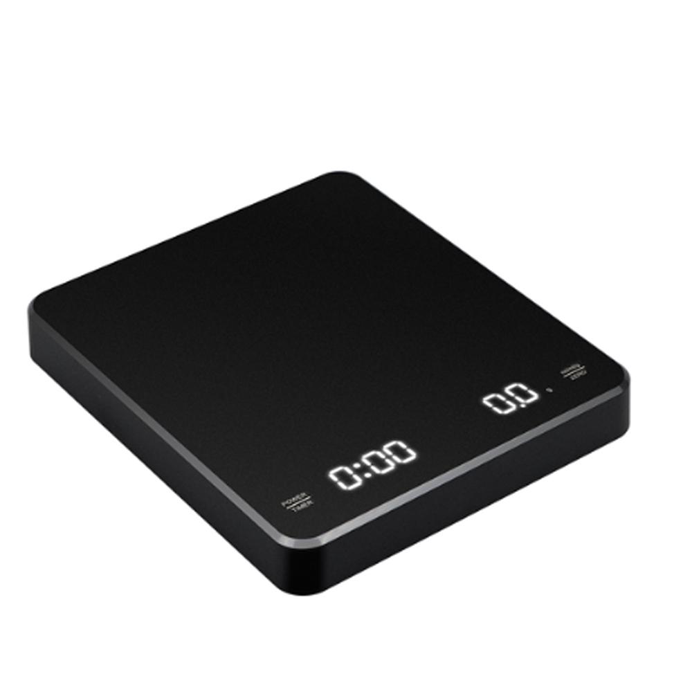 

Electronic Coffee Scale LED Auto Timer Pour Over Espresso Built-in Battery Rechargeable Smart Drip Coffee Scale 3kg 0.1g чёрный