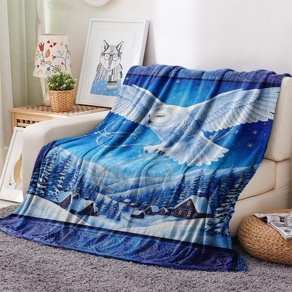 1 ks Flanelová deka s kresleným potiskem, Vysoce kvalitní, Pohodlná pro všechna roční období, Domácí dekorace, Teplo a pohodlí, Perfektní jako vánoční dárek k narozeninám
