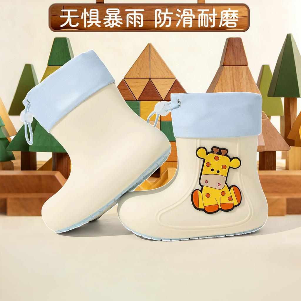 1-3 Years Old Children's Rain Shoes Cartoon Cute Boys and Girls Daily Wear Waterproof, Comfortable and Non-slip Lightweight Short Rain Boots