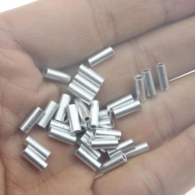 100pcs/lot Stainless Steel Connector Round Aluminum Crimp Sleeve Line Crimping Sleeves Single Aluminum Fishing Wire Tube