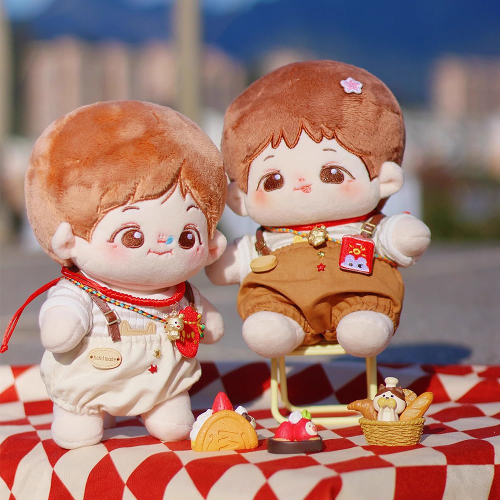Niannyyhouse 15cm 20cm Stuffed Toy Clothes Coat T-shirt Scarf Hanging Pants Backpack Necklace Cotton Doll Accessories Dress-up (beige, 15cm)