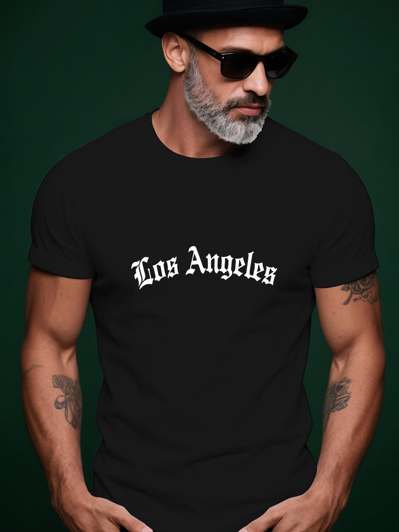 Los Angeles Trendy Streetwear Summer Casual Round Neck Sh... XXL