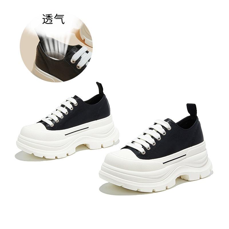 

Женская обувь из коровьей кожи первого слоя на пенопластовой подошве, осенняя новинка, стельки из свиной кожи, маленькие белые туфли, туфли на платформе, детская 40 чёрный