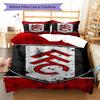 Fulham F.C Teppichmuster Bettwäsche Steppdecke Set Bettbezug Kissenbezug Heimdekoration Geburtstagsgeschenk (1 Bettbezug + 2 Kissenbezüge, ohne Füllung)