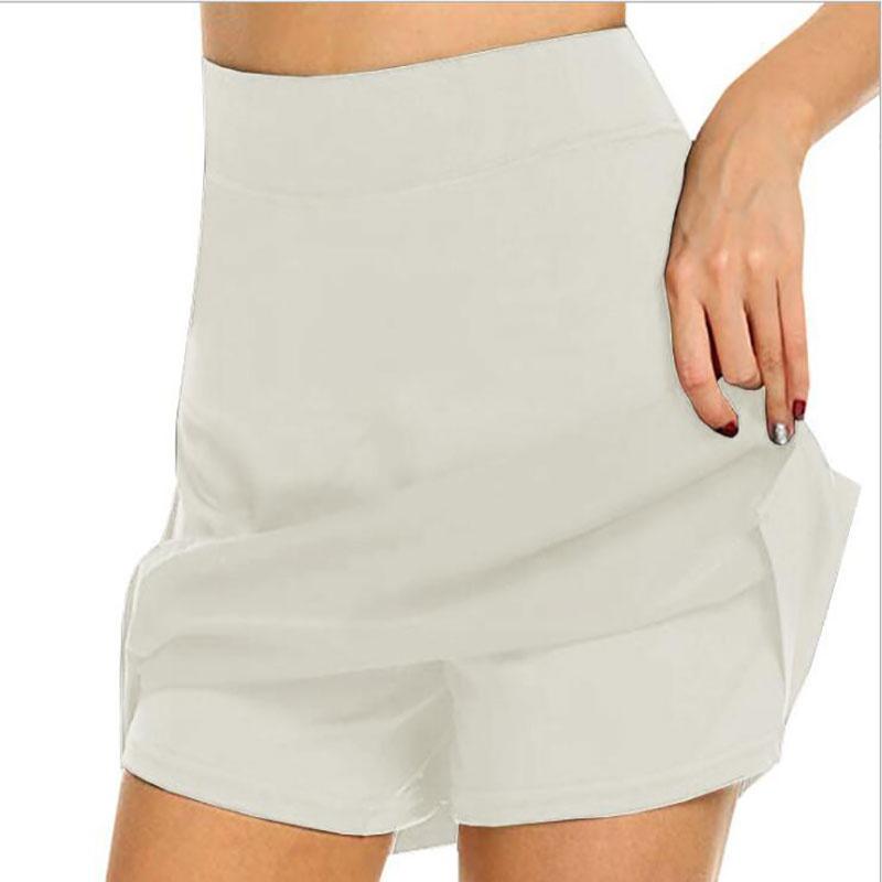 New Ladies Fashion Solid Color Short Skirt with Pockets Running Tennis Golf Gym Sports Training Skirt Shorts Plus Size Sports Shorts Skirt