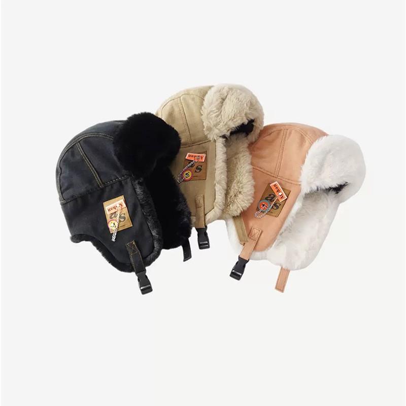 Unisex Winter Warm Fleece Lined Ear Protection Beanie Hat Cycling Windproof Foldable Adjustable Cap