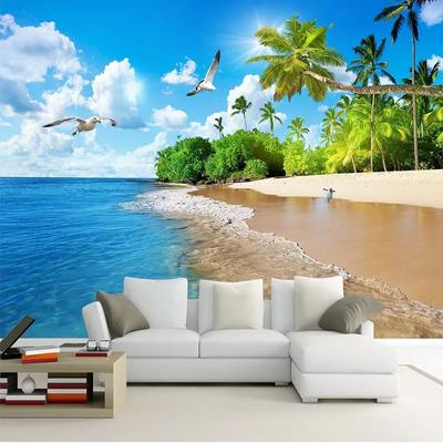 Vlastní fototapety Seascape Beach Coconut Tree 3D tapety do obývacího pokoje TV pozadí Dekor fototapety