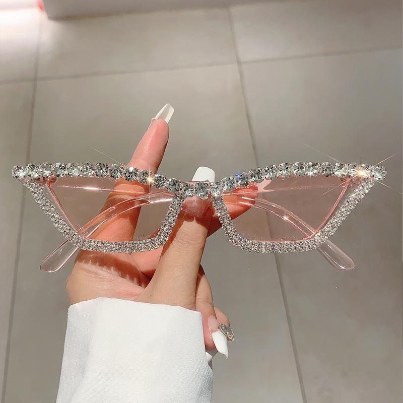 Vintage Markowe Projektanckie Kocie Oko Diamentowe Okulary Przeciwsłoneczne Damskie Dla Kobiet Luksusowe Okulary Przeciwsłoneczne Punk Popularne Kryształowe Odcienie z Cyrkoniami