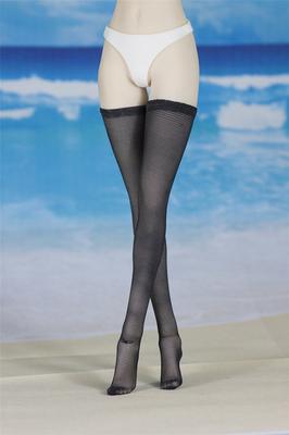 [TOYBARJAPAN] Acessório para Figura em Escala 1/6Meias Longas Pretas Sexy de Menina (Roupa íntima e figura não incluídas)