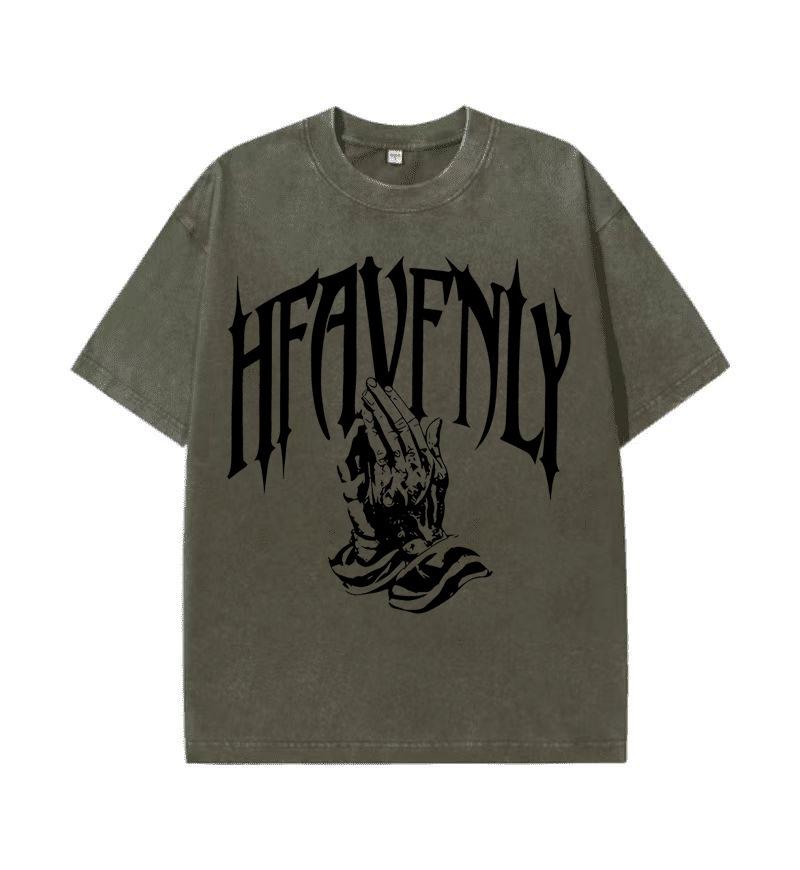 American Hip-hop Retro Printing Short-sleeved T-shirt Washed Do Old Loose Heavyweight Men and Women Comfortable Breathable Summer T-shirt