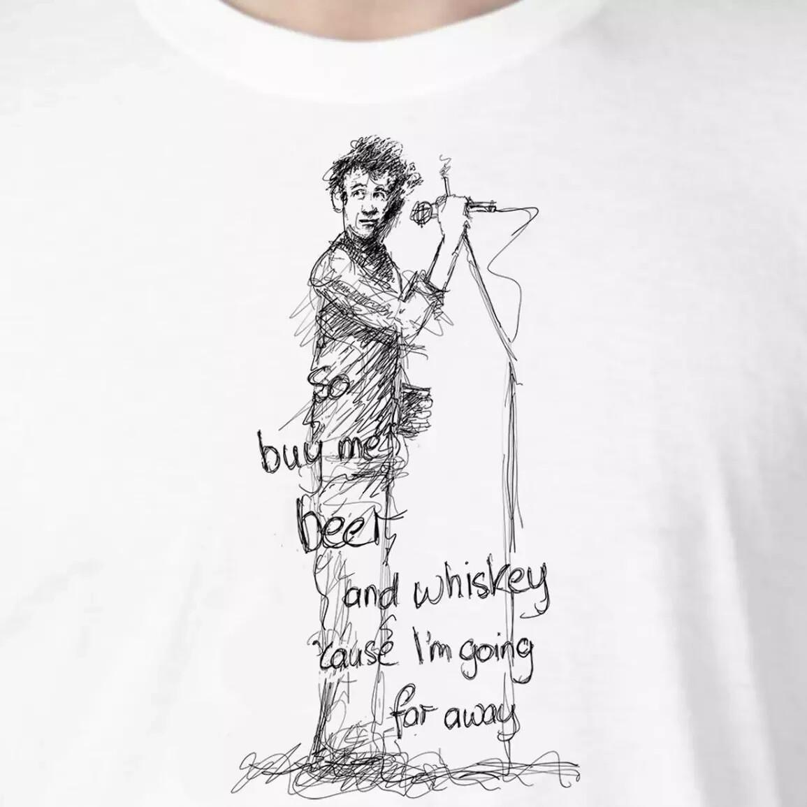 НОВЫЙ The Pogues Шейн МакГоуэн Все размеры от S до 4XL Унисекс Белая футболка Топы футболки Мужская Женская XL
