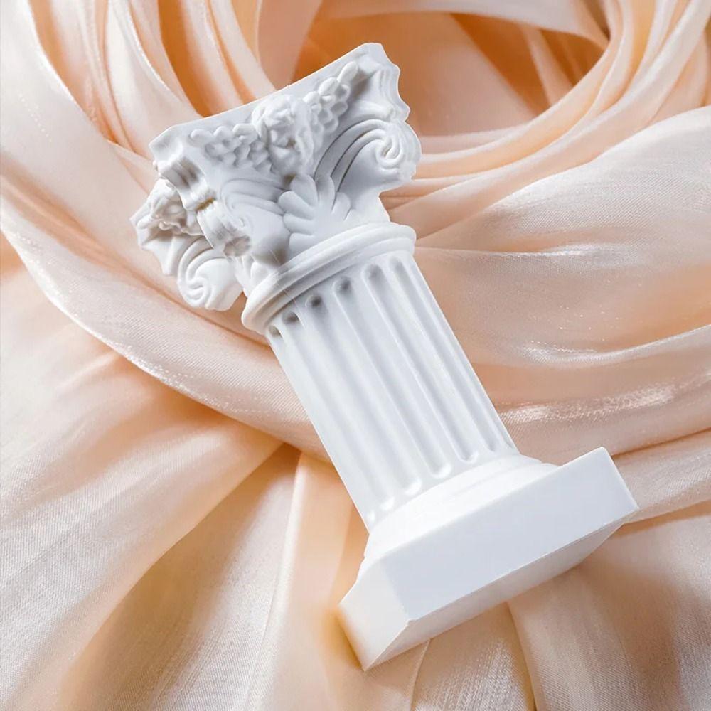 1Pcs Figurine Sculpture Roman Pillar Greek Column Candlestick Stand Durable Statue Pedestal