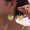 Vnox Chunky Women Statement Earrings, Big Heavy Flower Drop Earrings,Exaggerated Metal Jewelry Gift