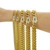 Hip Hop Heißes Design Edelstahl 14K Gold Plated Zirkon Monaco Kette 6/8/10/12/14/16mm Miami Cuban Link Kette für Damen Herren