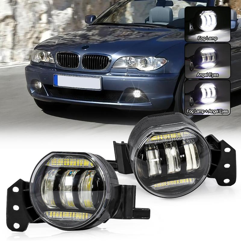 Car Lights Fog Lamp Assembly For BMW E46 E60 E61 2003 2004 2005 2006 2007 2008 LED Angel Eyes Halogen Front Bumper Headlight 12V