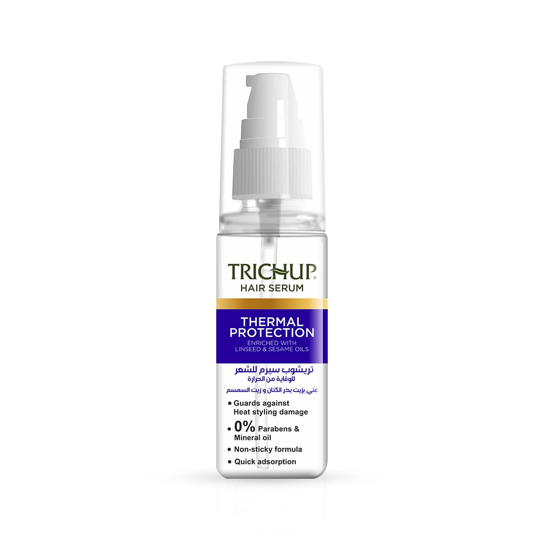 Trichup Thermal Protection Hair Serum 60 ml Heat Styling Defense Smooth Shine Non Greasy Frizz Control Haircare