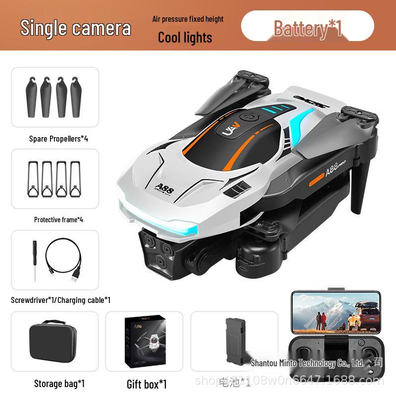 A88 Drone with 8K HD Triple Cameras, Remote Control, Optical Flow, and D Stream Colorful Lights