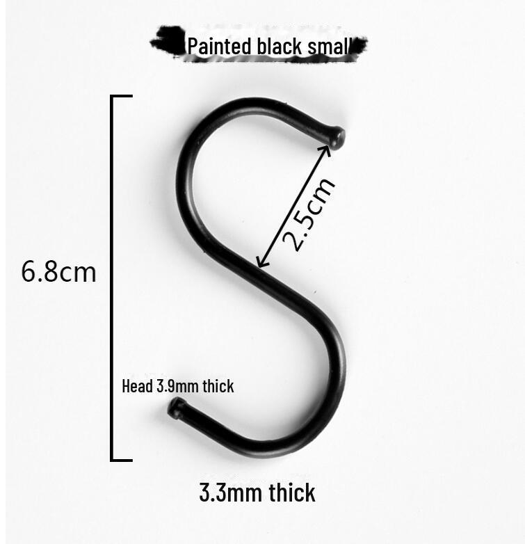 

Плоский S-образный крюк из нержавеющей стали для сушки колбасы, бекона, рыбы и хранения на кухне small S чёрный