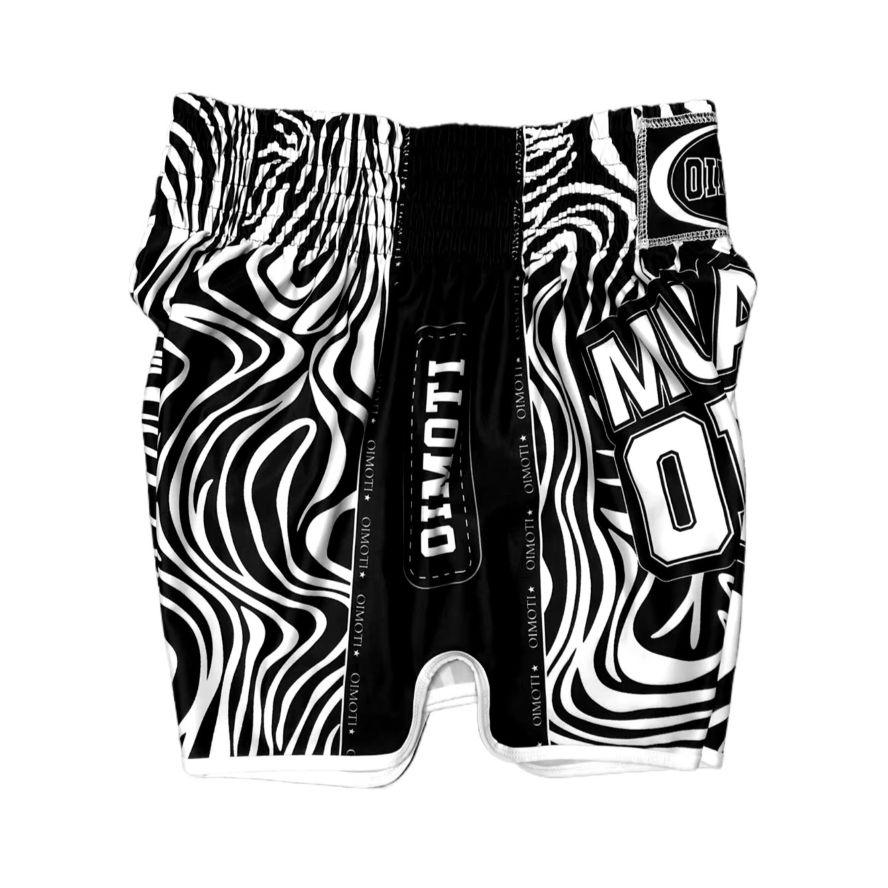 Muay Thai Kickboxen Boxen MMA UFC Zebra Schwarz Weiß Lässige Shorts Fitnessstudio Sport Unisex Herren Damen Workout Schnelltrocknend Druck Elastisch Hohe Taille Training