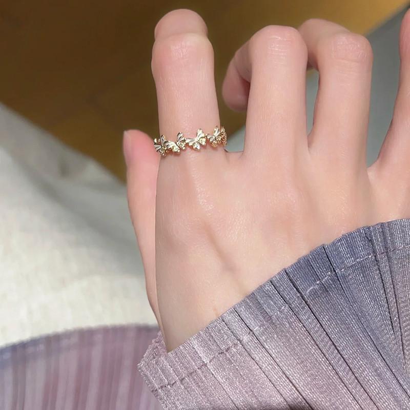 Stunning Glacier Mint Blue Enamel Ring Featuring Unique Floral Design For Women