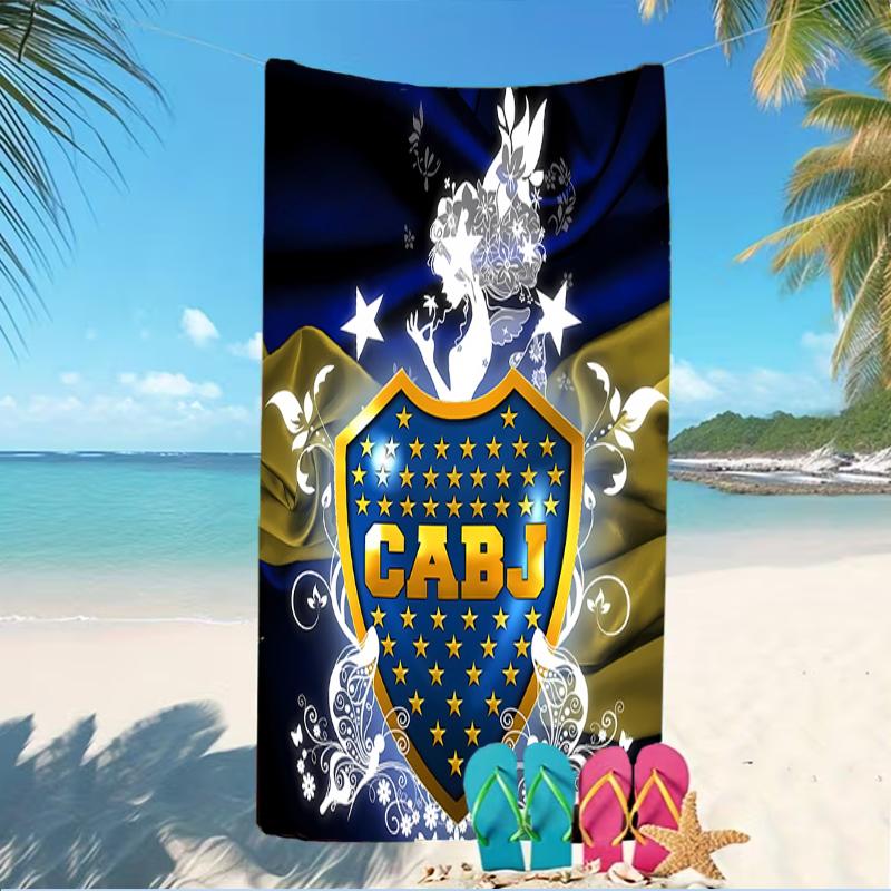 Beach Towel with Club Atlético Boca Juniors Pattern - soft,absorbent,machine washable Lightweight&Modern,swimming,Travel Essentials