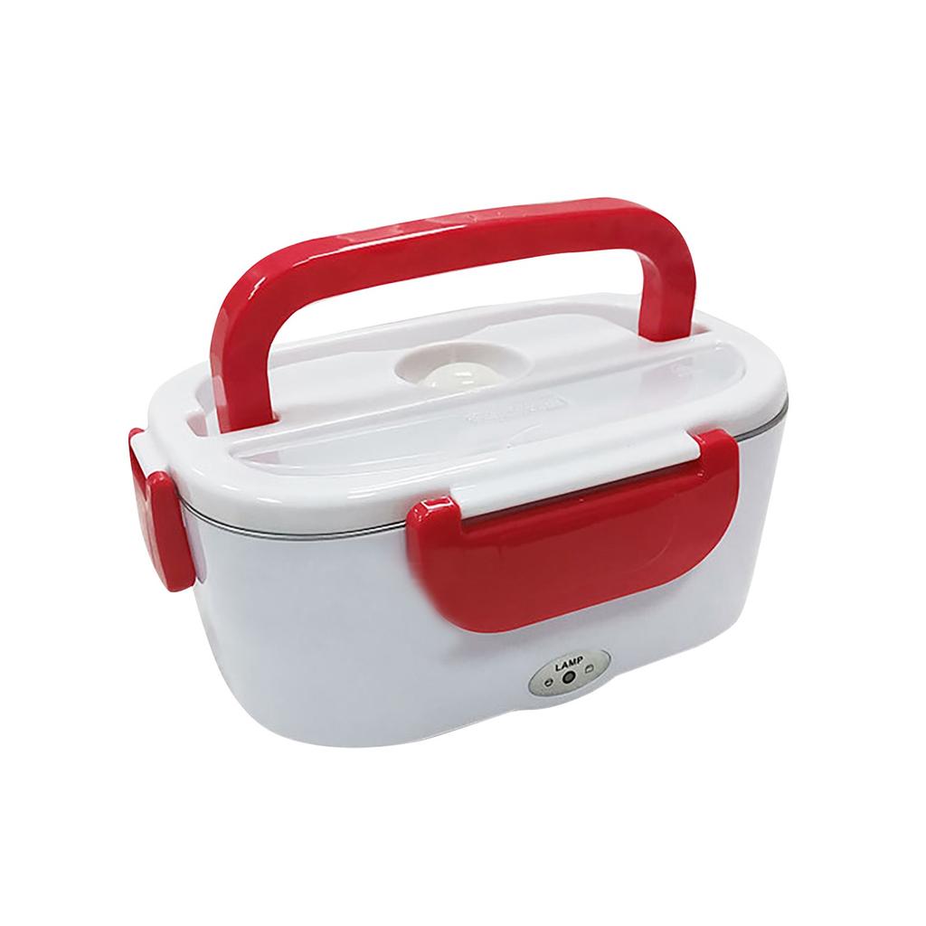 Portable Electric Lunch Box Stainless Steel Inner Container Food Heater with Handle and Locking Clips for Office Travel and Home Use