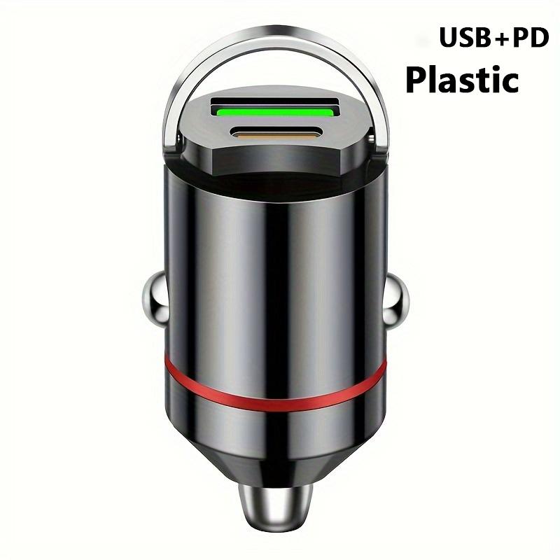 

Мини USB Type C Автомобильное зарядное устройство 2 в 1 Невидимое Супер 30 Вт Быстрая зарядка Адаптер для мобильного телефона для iPhone Samsung Huawei Xiaomi OPPO Black-Red