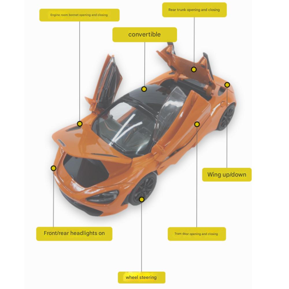 McLaren 720S Convertible Sports Car Model 1:24 Die Cast, Toy