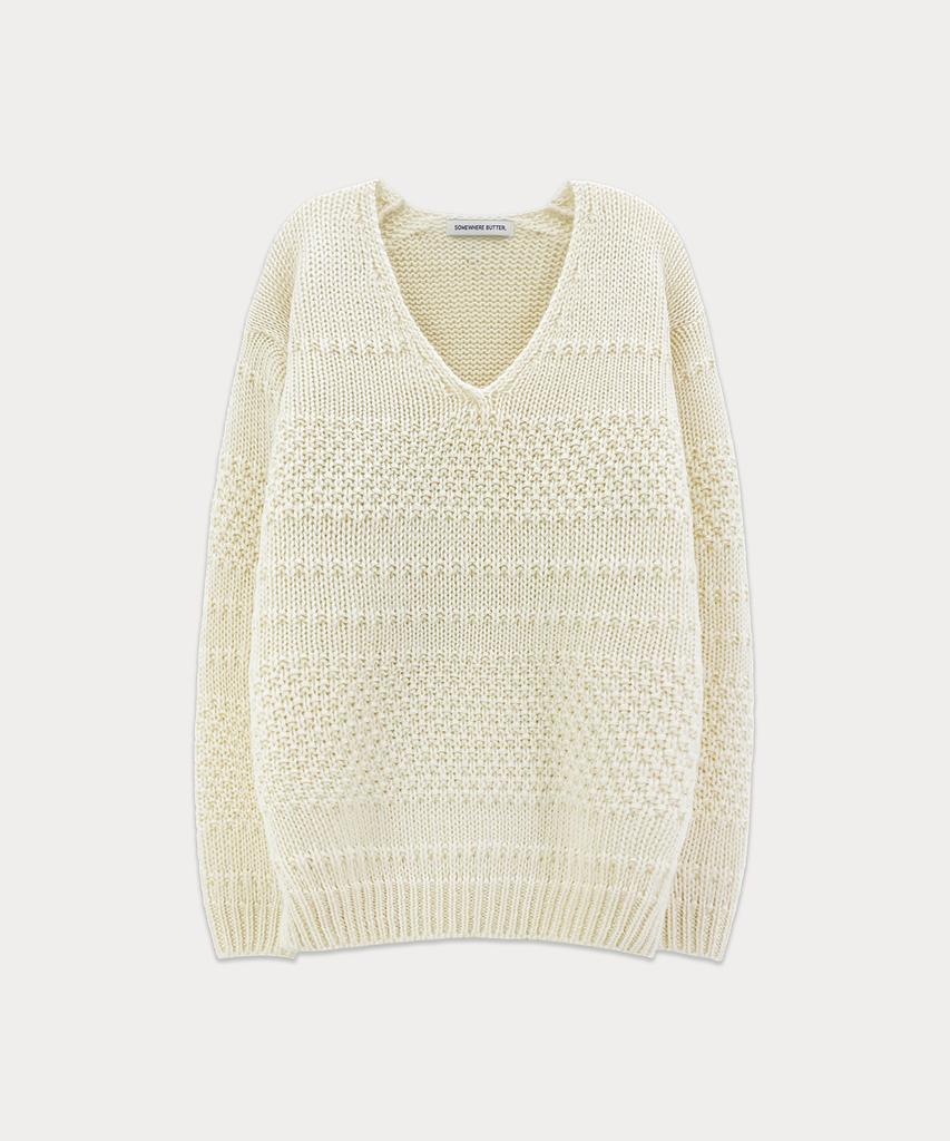 Sseomweeobeoteo Tope Wool V-Neck Knit - Cream