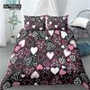 Home Living Luxury 3D Heart Print 2/3Pcs Comfortable Duvet Cover PillowCase Bedding Sets Queen and King EU/US/AU Size