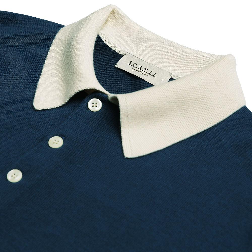 Solti Combination Polo Knit (Blue)