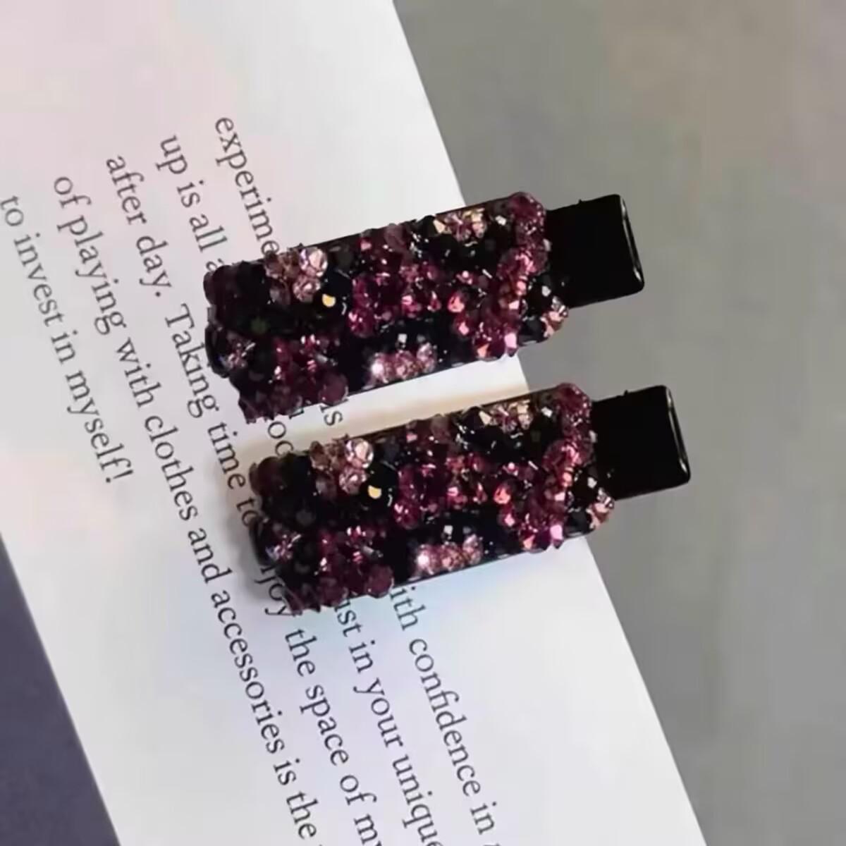

Korean Style Iridescent Rhinestone Hair Clip for Bangs and Forehead