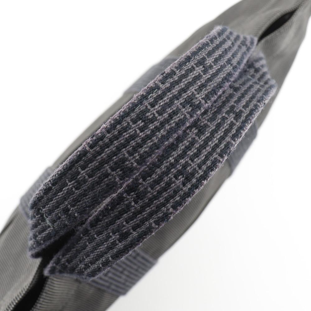 Hermes Herline ToteMM Handbag Gray Nylon Canvas Unisex Used