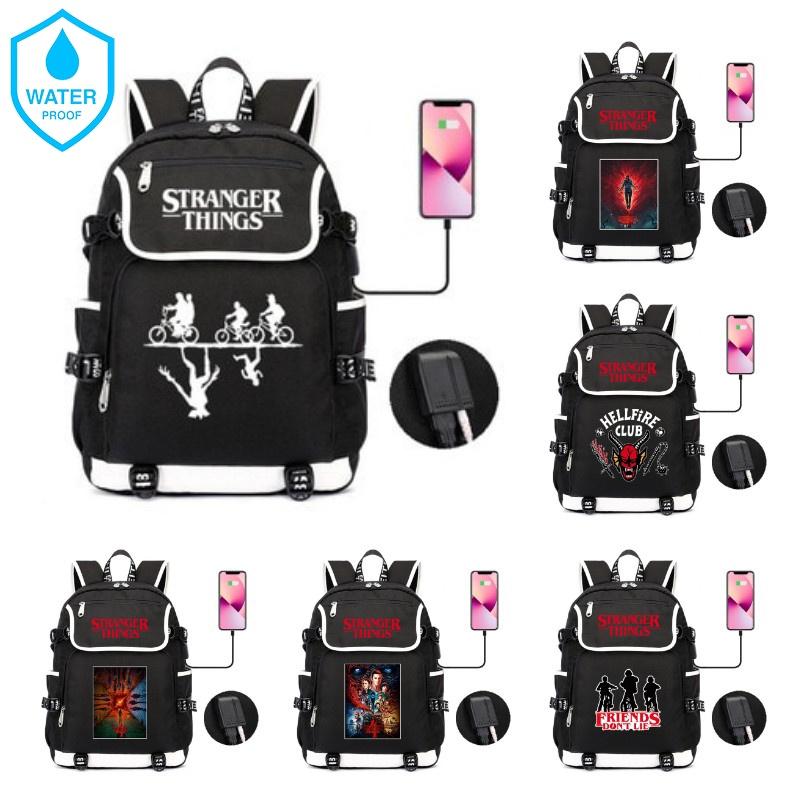 Mochila Impermeable Stranger Things 4 Perfecta Para Estudiantes Y Adultos Con Gran Capacidad Y Función Recargable USB