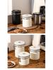 Airtight Stainless Steel Coffee Bean Storage Jar with Measuring Spoon