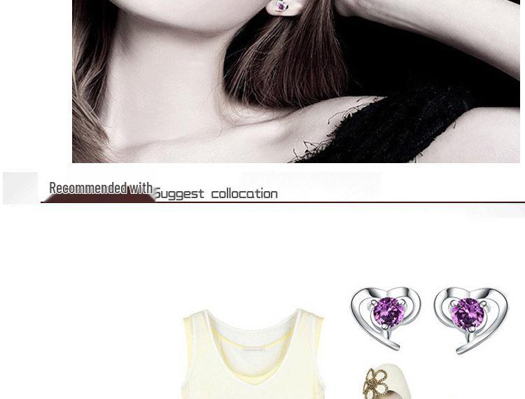 S925 Sterling Silver Heart-shaped Stud Earrings, Korean Retro Style
