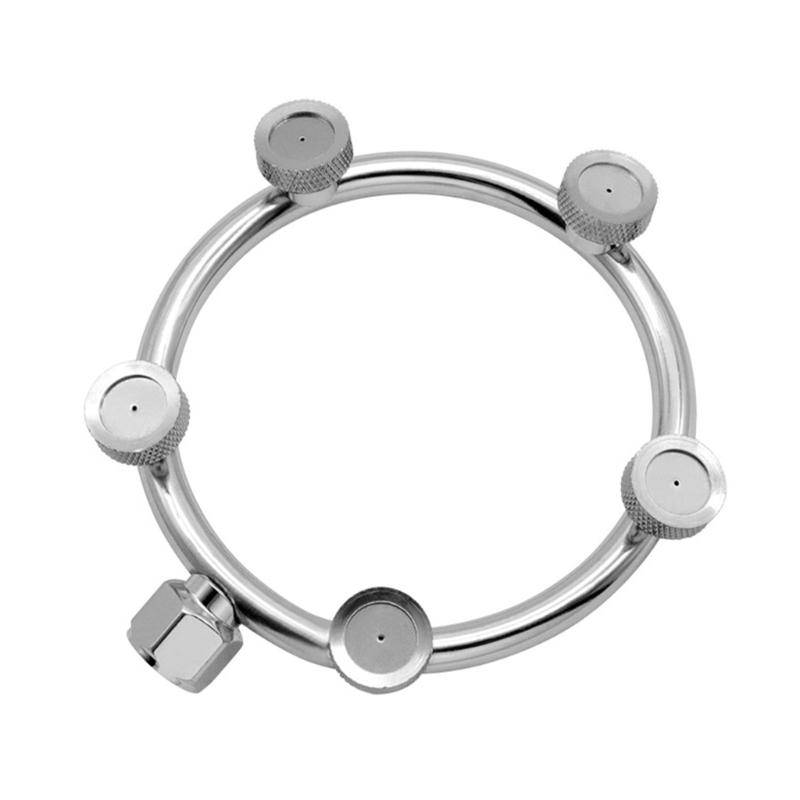 Garden Hose Nozzle Splitter Stainless Steel Fan Shaped Mist Spray Head for Extensive Coverage in Gardens and Farms